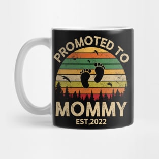 Promoted To Mommy Est 2022 Pregnancy Announcement Vintage Mug